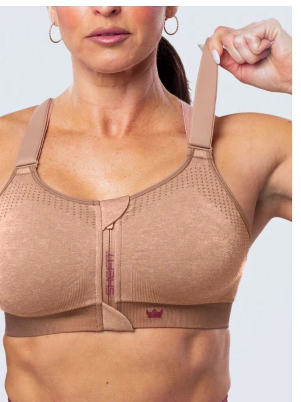 SHEFIT Low Impact Sports Bra Heathered Tan size 2Luxe